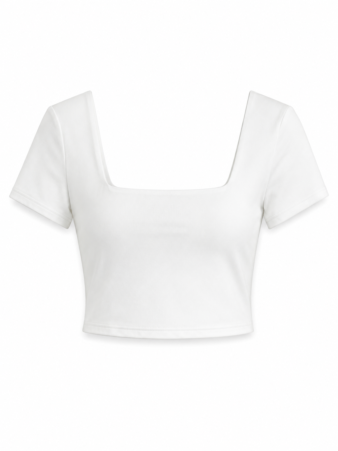 White cropped short sleeve top