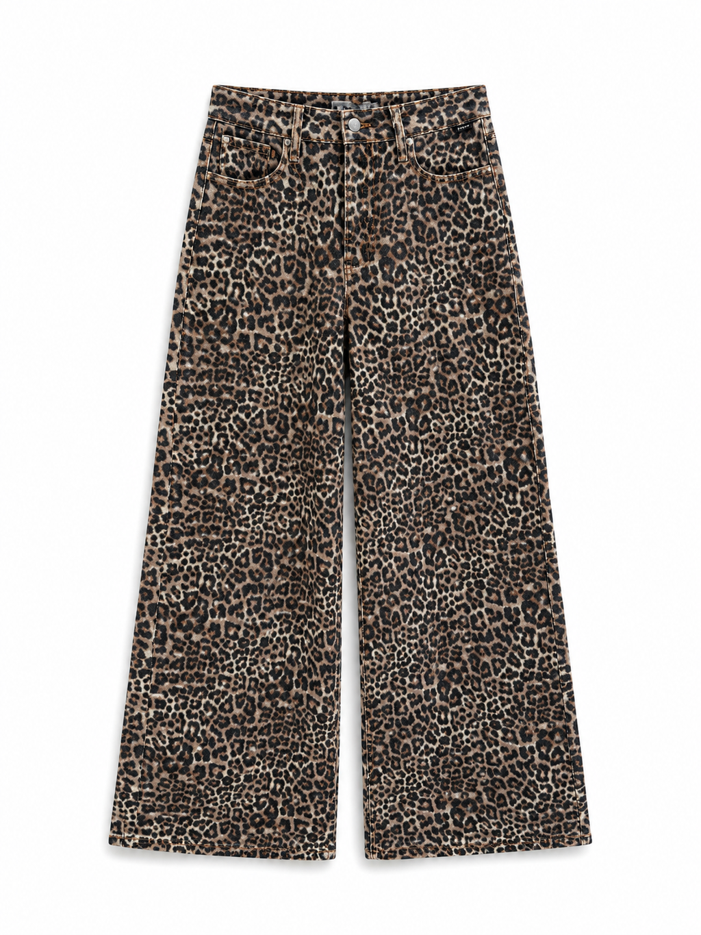 Leopard Print Wide-Leg Jeans
