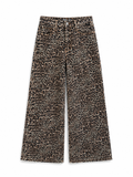 Leopard Print Wide-Leg Jeans