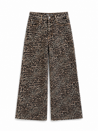 Leopard Print Wide-Leg Jeans