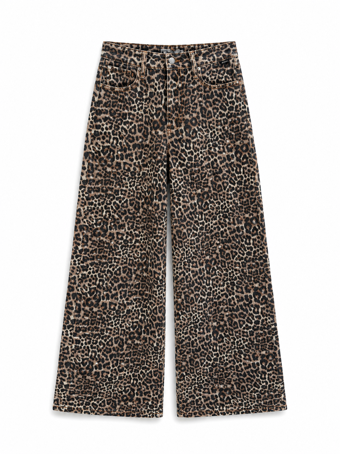 Leopard Print Wide-Leg Jeans