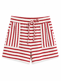 Striped Terry Cloth Casual Shorts