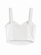 White Lace trim corset crop top