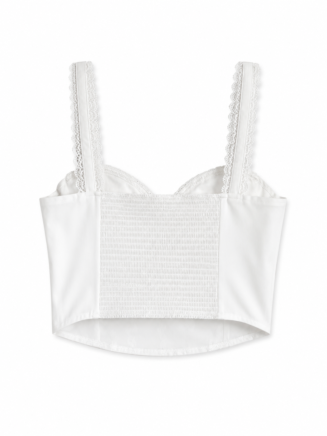 White Lace trim corset crop top