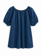 Denim Dress with gathered neckline