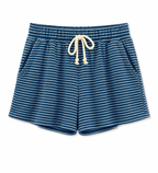 Stripe drawstring knit shorts
