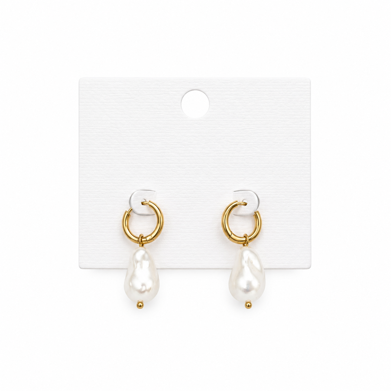 18k stainless steel tarnish free pearl earrings