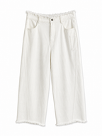 White frayed waist jeans