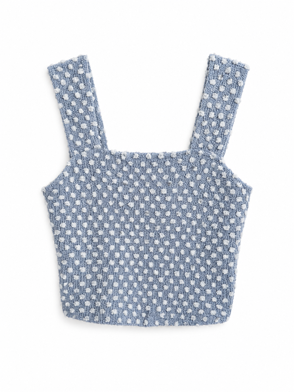 Light Blue Textured Knit Crop Top