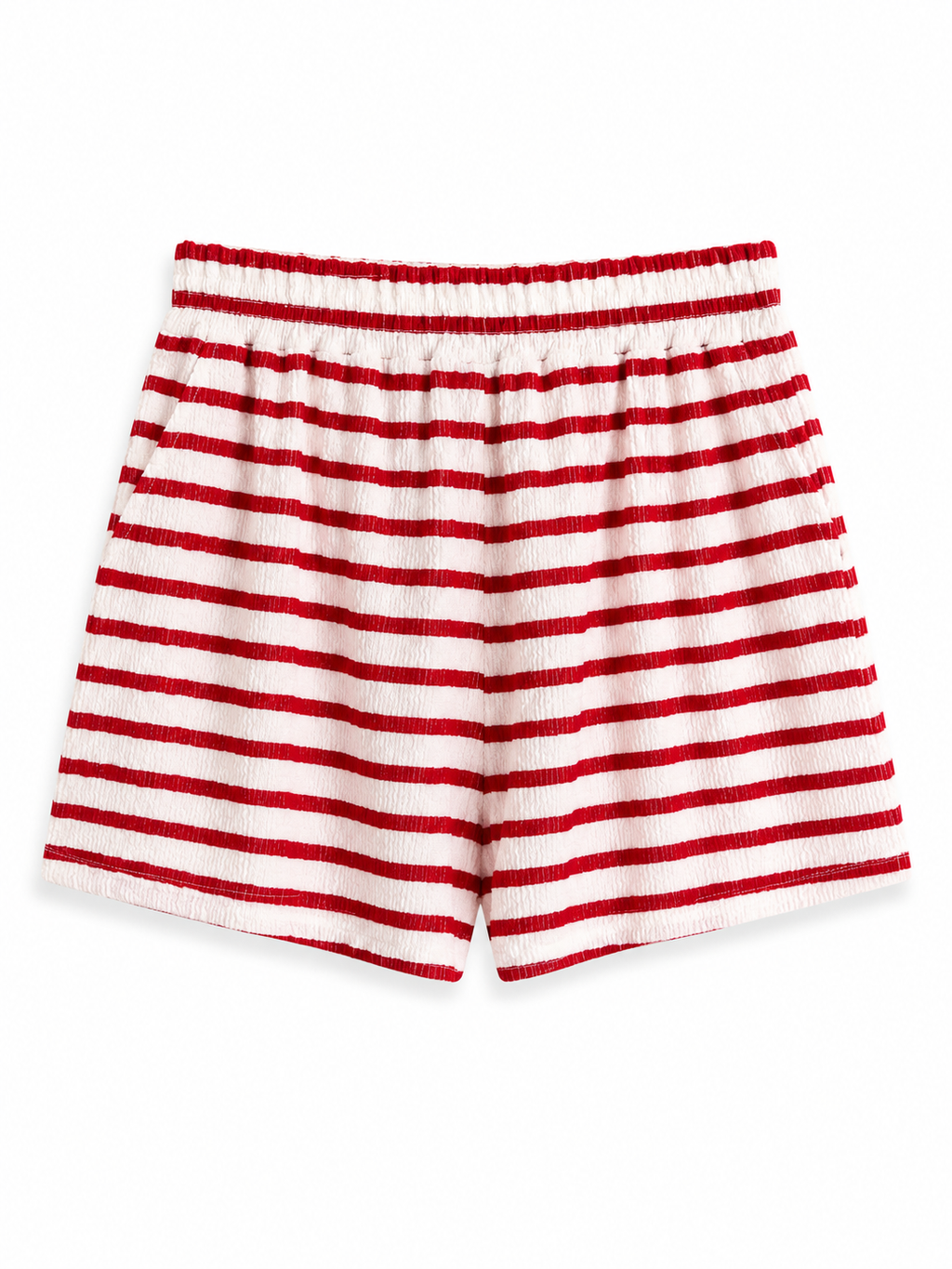 Striped Terry Cloth Casual Shorts