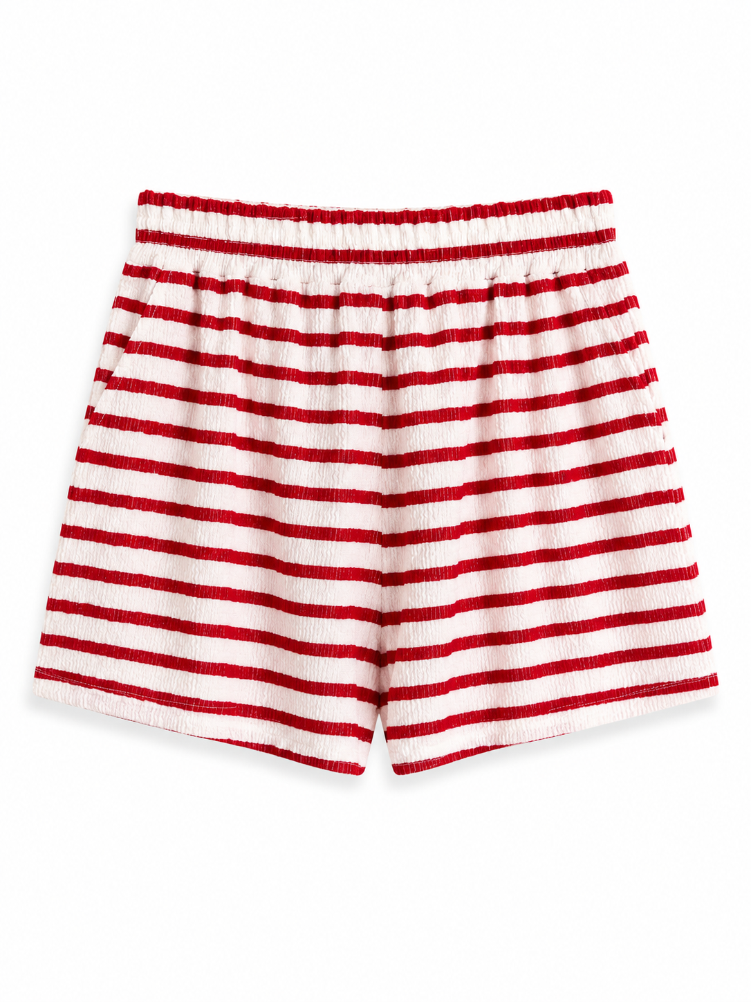 Striped Terry Cloth Casual Shorts