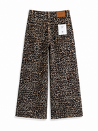 Leopard Print Wide-Leg Jeans