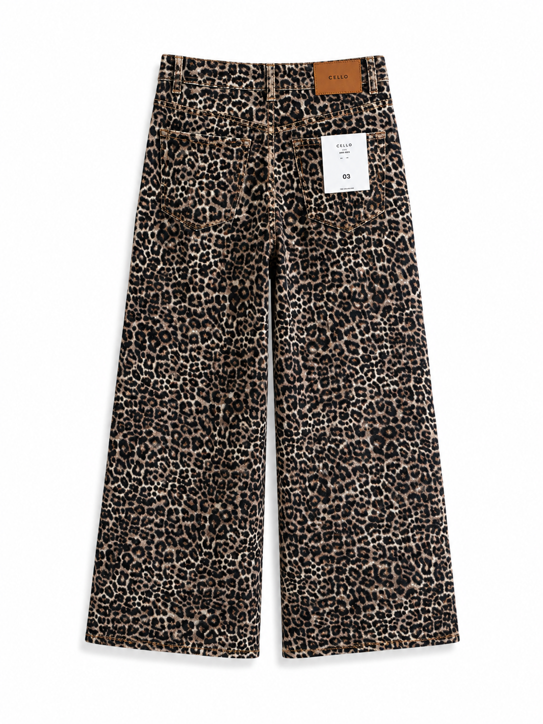 Leopard Print Wide-Leg Jeans